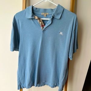 Burberry London Med Blue Polo Short Sleeve Shirt - Men's Size XXL Good Cond.